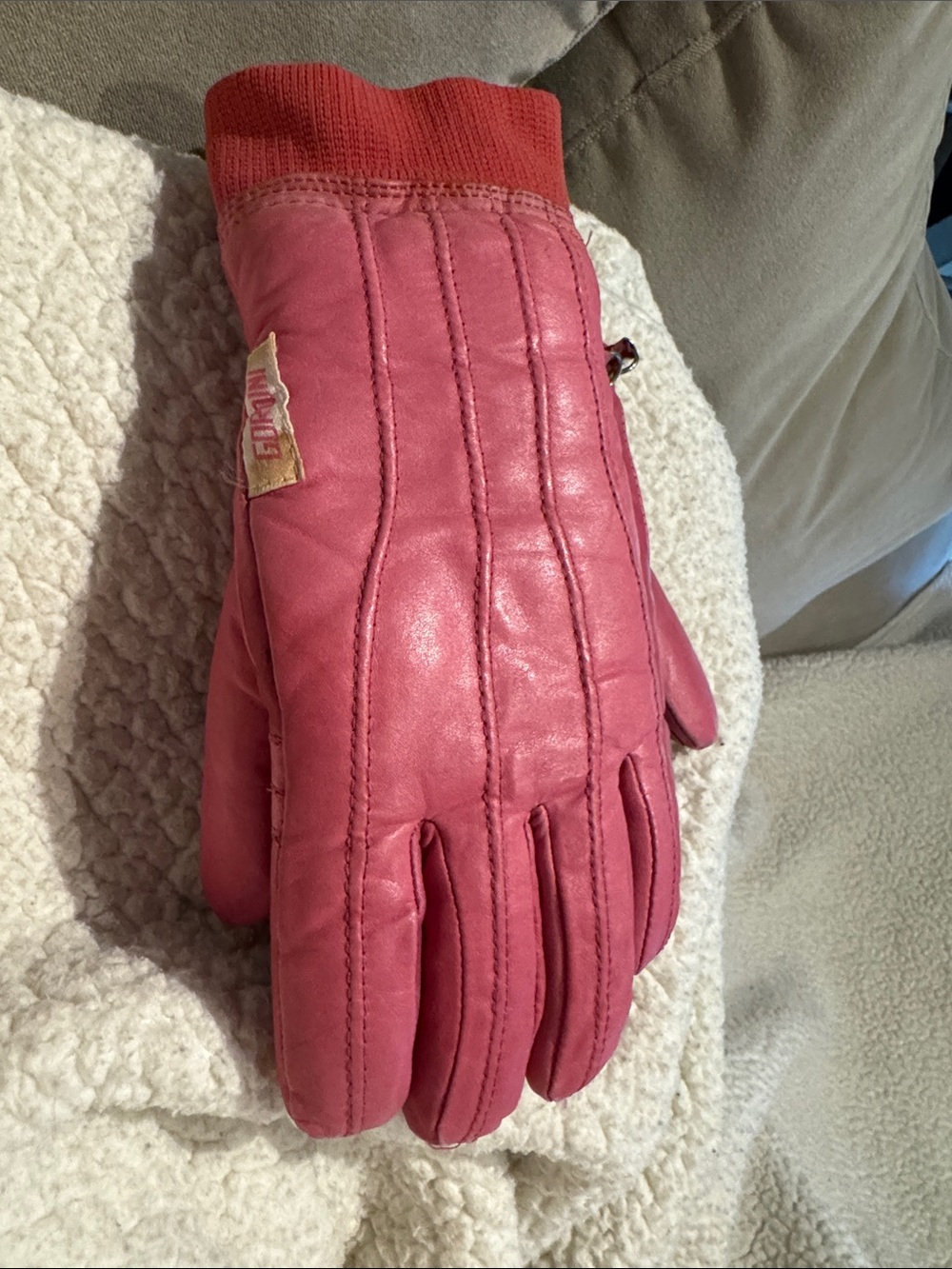 Leather vintage ski gloves retro aspen vail